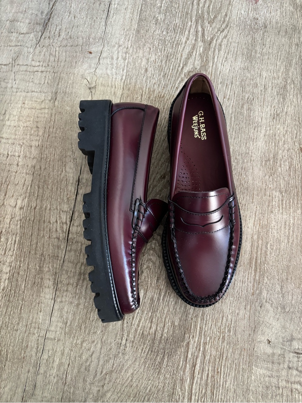 G.H. Bass & Co. Women’s Penny Loafers — Burgundy - Picture 7 of 7